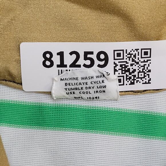 Vintage 90s MOD Striped Polo Shirt Womens Small 18x23 Hippie - Picture 8 of 11